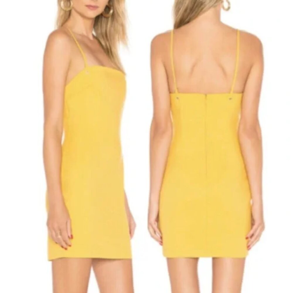 superdown Yellow Spaghetti-Strap Mini Dress